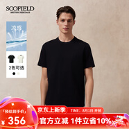 Scofield【3A抑菌】男裝25年新款春季圓領(lǐng)休閑短袖舒適涼感T恤 黑色 2XL (185)