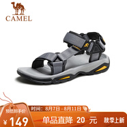 駱駝（CAMEL）戶外沙灘潮流平底休閑男士涼鞋子 A822162412 灰色 41