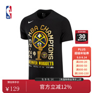 NBA丹佛掘金隊23年賽季奪冠圓領(lǐng)T恤男黑色運動(dòng)夏季純棉短袖上衣 黑色 M