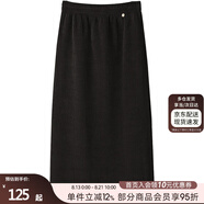 絲柏舍松緊腰半身裙2025秋裝新款女燈芯絨高腰開叉中長裙