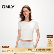 ONLY夏季潮流撞色水鉆印花圓領(lǐng)修身短款T恤女|124201123 A14 軋光粉色 L (170) 88A