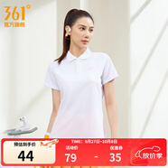 361°運動翻領t恤2025年春夏季新款休閑透氣短袖情侶POLO衫開學季 【女款】本白 L