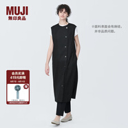 無(wú)印良品（MUJI） 女式 麻混 彈力 背心連衣裙 女裝裙子夏季背心裙  BC2IHC4S 黑色 L (165/88A)