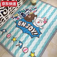 藍彩何春夏加厚寶寶爬行墊防滑無(wú)味兒童地墊游戲毯可折疊客廳嬰兒爬爬墊 湖藍色 150*200cm長(cháng)方形