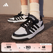 adidas ENTRAP美式校園風(fēng)運動板鞋少年感復(fù)古籃球鞋男女阿迪達斯 白色/黑色   38