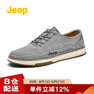 JeepJeep吉普男鞋百搭帆布鞋男士潮鞋春秋軟底休閑板鞋 灰色 41 