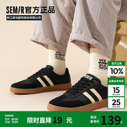 Semir男鞋復(fù)古德訓(xùn)鞋男秋季新款簡約休閑鞋板鞋男STH243039 黑色 39