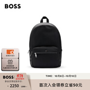 BOSS博斯男士拋光金屬飾邊合成皮革雙肩包 001-黑色 常規(guī)
