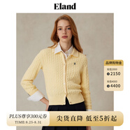 ELAND衣戀【含山羊絨】毛針織衫女下擺羅紋高智感毛衣2025秋新款 淺黃色(31)L/Yellow S