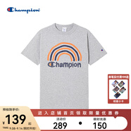 Champion  短袖T恤印花休閑t恤 M302淺灰色 M