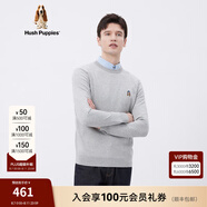 Hush Puppies暇步士男裝秋基礎款多色百搭圓領羊毛混紡針織衫 048中灰1 XXXL