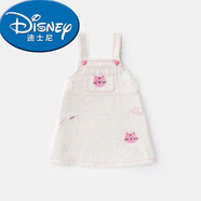 迪士尼（Disney）2025新款兒童裙子春秋小波點(diǎn)連衣裙女童時(shí)尚休閑背帶裙套裝秋 米色連衣裙 73 CM
