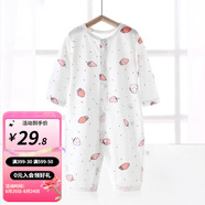 婧麒（JOYNCLEON）嬰兒連體衣春秋寶寶純棉打底哈衣新生兒衣服四季款爬服裝 草莓 80cm