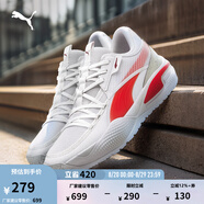 彪馬（PUMA）【趙繼偉同款】緩震防滑網(wǎng)面透氣實(shí)戰籃球鞋男女輕便運動(dòng)鞋195660 白-鮮紅色-01 42.5