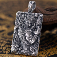 上尊男飾 不動(dòng)明王屬雞本命佛吊墜 男 999純銀 泰銀項鏈 護身符 大版吊墜(不含銀鏈不含繩)_需刻字聯(lián)系客服