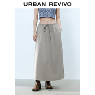 UR2025秋季新款女裝時(shí)尚超寬松蕾絲拼接中長(cháng)款半裙UYY550016 暖灰 (偏寬松) M (M-L)