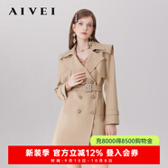 AIVEI2024年春季通勤時(shí)尚簡(jiǎn)約氣質(zhì)高級感中長(cháng)款卡其色風(fēng)衣外套Q056S032 卡其 L
