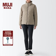 無印良品（MUJI）女式 便攜式 立領(lǐng)羽絨夾克羽絨服外套冬季女裝女款外衣 淺棕色 XL （165/92A）