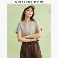 佐丹奴（Giordano）棉質(zhì)針織笑臉印花圓領(lǐng)短袖T恤13324315