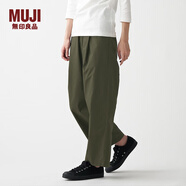 無印良品 MUJI 女式 高密度編織 直筒褲 BED10A1A 卡其綠 M