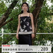 阿依蓮【商場(chǎng)同款】法式吊帶背心女可外穿2025夏季新款高端顯瘦無(wú)袖上衣 黑色 M