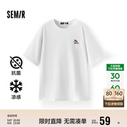 森馬（Semir）【多彩涼感T】短袖t恤女夏中長(zhǎng)款寬松舒適刺繡上衣109324100007