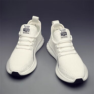 Mac Jabags輕奢男鞋夏季新款透氣運動(dòng)鞋男輕便鞋男跑步休閑鞋網(wǎng)面鞋子男 白色-高端男鞋 41