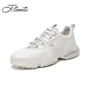 賓度（J.Benato）【品牌自營(yíng)】男鞋秋冬季2025新款輕奢高端休閑鞋運動(dòng)鞋F621白色39