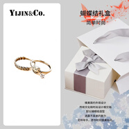 憶瑾招財貓戒指女S925銀創(chuàng  )意做舊戒指錢(qián)多多指環(huán)銅錢(qián)個(gè)性食指開(kāi)口尾戒 【蝴蝶結禮盒】【一對】