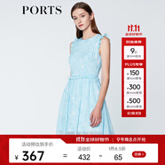 PORTS寶姿商場同款 新品女裝甜美木耳邊裝飾無袖連衣裙SN8D027HPP022 煙波色 L (8)