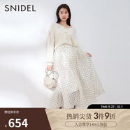 SNIDEL秋冬優(yōu)雅氣質(zhì)高腰雪紡歐根紗A字半身裙SWFS234229 圓點(diǎn)圖案 M (1)