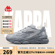 KAPPA卡帕男鞋老爹鞋秋季薄款運動鞋子男百搭輕便透氣休閑跑步鞋潮鞋男 C15D礦物灰 41