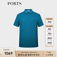 PORTS寶姿男裝夏季商務(wù)休閑短袖POLO衫MM8N205MZC013 淺藍 XL