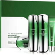 REALISM 瑞雨麗【官方】茶樹(shù)清爽凈膚控油祛痘組合套控油平衡清潔毛孔粉刺修護痘 套盒【潔面+水+凝露+面霜】4件裝