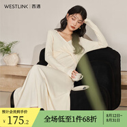 西遇法式v領(lǐng)打底衫長(cháng)袖針織連衣裙2024年春冬季新款高級感長(cháng)裙 咖色 L