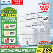 飛利浦（PHILIPS）通用凈水壺濾芯濾水壺凈水器除水垢專家版濾芯AWP210家用過濾器濾芯 去垢專家版 【12枚散裝】