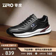 零度Zero運動(dòng)鞋男新款頭層牛皮休閑男鞋時(shí)尚舒適低幫緩震回彈慢跑鞋男 黑色 39 拍比運動(dòng)鞋小一碼