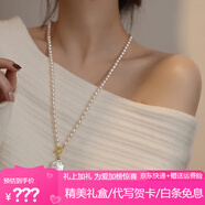 詩(shī)筠毛衣鏈長(zhǎng)款掛件高檔時(shí)尚方形異形巴洛克仿珍珠吊墜項(xiàng)鏈輕奢小眾 項(xiàng)鏈加吊墜每個(gè)吊墜存在差異)