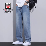 AEMAPE夏季薄款寬松直筒牛仔褲男士簡(jiǎn)約百搭美式復(fù)古休閑闊腿透氣長(zhǎng)褲子 9321淺藍(lán)色常規(guī) 29 建議【110-120斤】