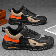 雙星男鞋戶(hù)外工地上班防滑工作勞保2025春秋季新款透氣運動(dòng)休閑潮鞋 黑桔升級款 43 (265mm)