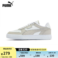彪馬（PUMA）經(jīng)典復(fù)古透氣小白鞋男女情侶款百搭休閑板鞋CAVEN 384953 白-淺灰-銀色-11 38.5