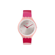 斯沃琪（Swatch）skin 石英機芯 超薄時(shí)尚漸變色 女表 瑞表 36.8mm 灰色表盤(pán) 粉色