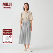無(wú)印良品（MUJI）IDEE 女式 強(qiáng)捻 兩穿裙 女夏季款裙子 棉麻 吊帶裙  GAD14C4S 藍(lán)灰色 L (165/72A)