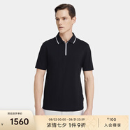 PORTS男裝春季商務(wù)休閑短袖Polo衫MP8N193RZC011 黑色 L