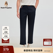 Hush Puppies【柔軟彈力】暇步士男裝夏季新款棉感萊賽爾休閑長褲 墨藍色 42