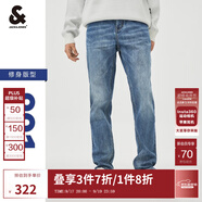 杰克·瓊斯（JACK&JONES）男裝修身牛仔褲男彈性品牌男褲休閑高檔潮流四季款寬松直筒褲子 084中牛仔藍 略偏大，卡碼拍小 38 190 W38/L34
