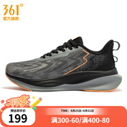 361°男鞋運動(dòng)鞋秋季新款361度男緩震跑鞋 石墨灰/曜石黑 39