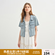 獨束大碼女裝假日波嬉吊帶連衣裙短袖牛仔套裝長裙子夏季出游出片 淺牛仔藍（牛仔外套） XL （尺碼：3）