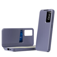 三星（SAMSUNG）【品質(zhì)原裝】適用三星S25Ultra手機殼GalaxyS23+智能視窗翻蓋殼s2 灰紫 三星Galaxy_S22_Ultra