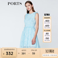 PORTS寶姿商場同款 新品女裝甜美木耳邊裝飾無袖連衣裙SN8D027HPP022 煙波色 S (4)